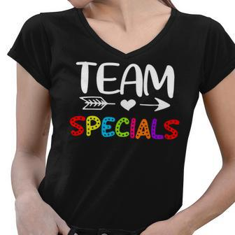 Team Specials - Specials Teacher Back To School Women V-Neck T-Shirt - Seseable