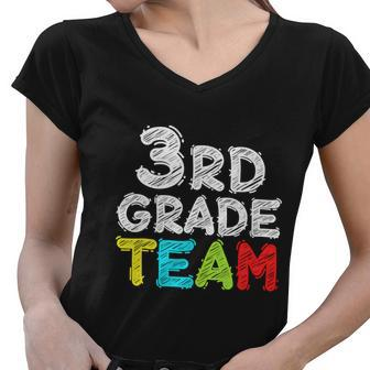 Team Third Grade 3Rd Grade Teacher Student Women V-Neck T-Shirt - Monsterry DE