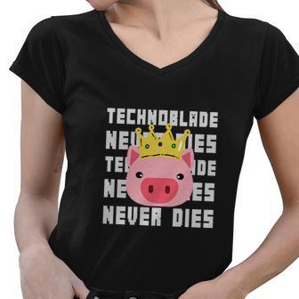 Technoblade Never Dies V5 Women V-Neck T-Shirt - Monsterry DE
