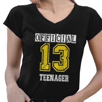 Teenager 13 Years Old Funny 13Th Birthday Boys Girl Women V-Neck T-Shirt - Monsterry