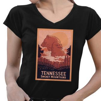 Tennessee Smoky Mountains Women V-Neck T-Shirt - Monsterry CA