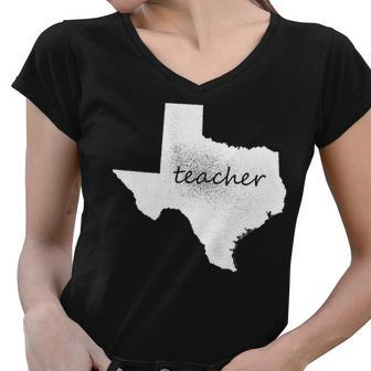 Texas Teacher Women V-Neck T-Shirt - Monsterry