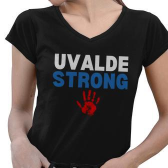 Texas Uvalde Strong Pray For Uvalde Robb Elementary Tshirt Women V-Neck T-Shirt - Monsterry CA