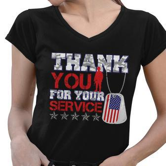Thank You For Your Service Veterans Day Women V-Neck T-Shirt - Monsterry CA