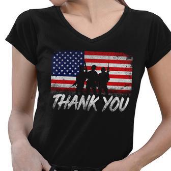 Thank You Usa Troops Women V-Neck T-Shirt - Monsterry UK