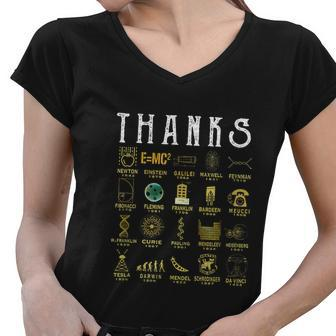 Thanks To Science Scientist Tshirt Tshirt Women V-Neck T-Shirt - Monsterry DE