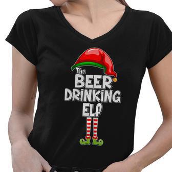 The Beer Drinking Elf Family Matching Christmas Tshirt Women V-Neck T-Shirt - Monsterry AU