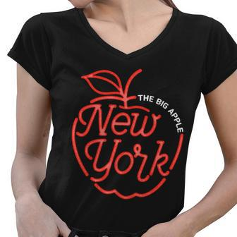 The Big Apple New York Women V-Neck T-Shirt - Monsterry CA