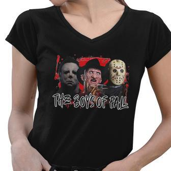 The Boys Of Fall Horror Movies Novelty Graphic Women V-Neck T-Shirt - Monsterry UK