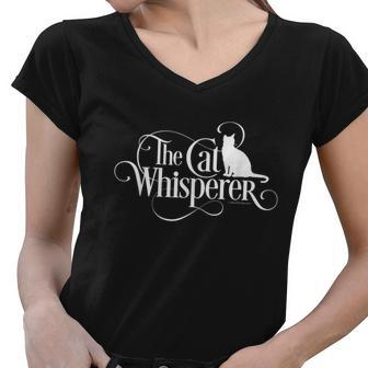 The Cat Whisperer Cat Lover Women V-Neck T-Shirt - Monsterry CA