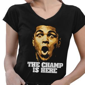 The Champ Is Here Tshirt Women V-Neck T-Shirt - Monsterry UK