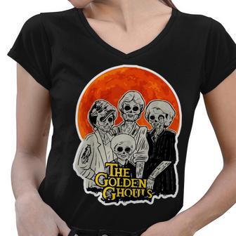 The Golden Ghouls Tshirt Women V-Neck T-Shirt - Monsterry UK