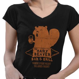 The Hairy Beaver Bar Tshirt Women V-Neck T-Shirt - Monsterry UK