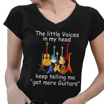 The Little Voices In My Head Say Get More Guitars Tshirt Women V-Neck T-Shirt - Monsterry AU
