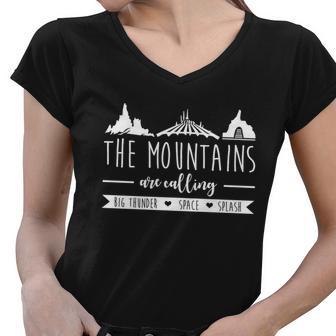 The Mountains Are Calling Big Thunder Space Splash Women V-Neck T-Shirt - Monsterry AU