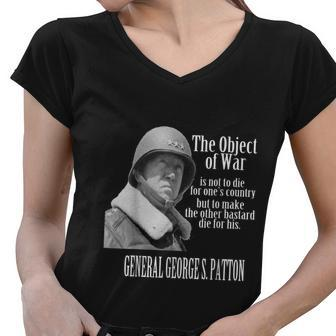 The Object Of War General George S Patton Women V-Neck T-Shirt - Monsterry AU