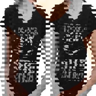 The Orca Is My Spirit Animal Orca Women V-Neck T-Shirt - Thegiftio