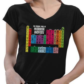 The Periodic Table Of Horror Movies Chemistry Science Women V-Neck T-Shirt - Monsterry AU