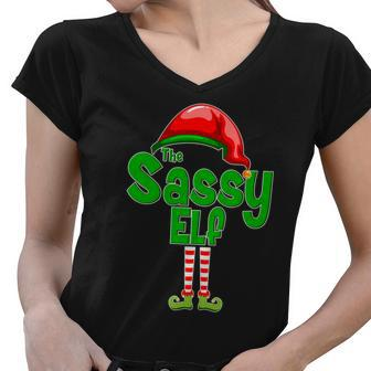The Sassy Elf Christmas Women V-Neck T-Shirt - Monsterry CA
