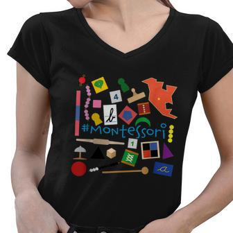 The Small Things In Montessori Materials Love Montessori Women V-Neck T-Shirt - Monsterry UK