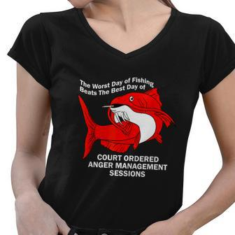 The Worst Day Of Fishing Beats The Best Day Of Court Ordered Women V-Neck T-Shirt - Monsterry AU