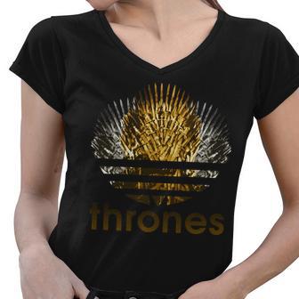 Thrones Logo Women V-Neck T-Shirt - Monsterry AU