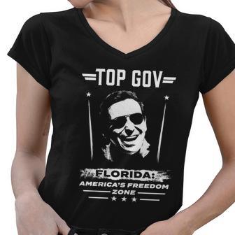 Top Gov Ron Desantis Women V-Neck T-Shirt - Monsterry DE