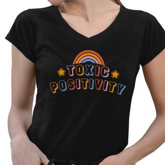 Toxic Positivity Women V-Neck T-Shirt - Monsterry