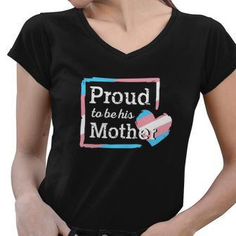 Transgender Mom Proud To Be Transgender Pride Mom Outfit Women V-Neck T-Shirt - Monsterry