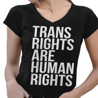 Transgender Trans Rights Are Human Rights Tshirt Women V-Neck T-Shirt - Monsterry