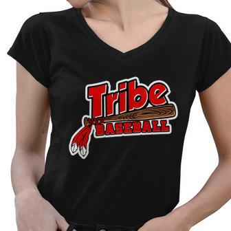 Tribe Baseball Sports Logo Women V-Neck T-Shirt - Monsterry CA