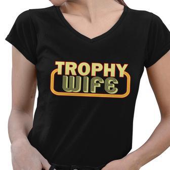 Trophy Mom Funny Retro Women V-Neck T-Shirt - Monsterry AU