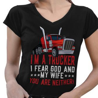 Trucker Trucker Accessories For Truck Driver Diesel Lover Trucker_ V3 Women V-Neck T-Shirt - Seseable