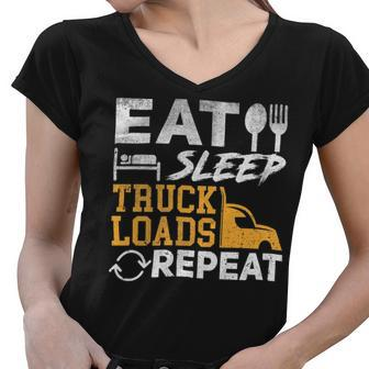 Trucker Trucker Accessories For Truck Driver Diesel Lover Trucker_ Women V-Neck T-Shirt - Seseable