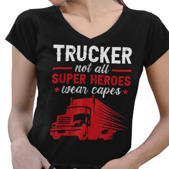 Trucker Trucker Accessories For Truck Driver Motor Lover Trucker_ V16 Women V-Neck T-Shirt - Seseable