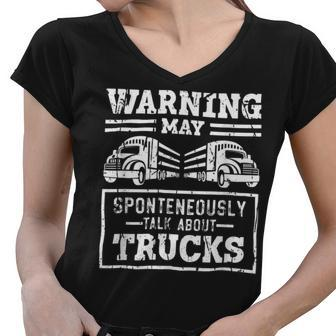 Trucker Trucker Accessories For Truck Driver Motor Lover Trucker_ V19 Women V-Neck T-Shirt - Seseable
