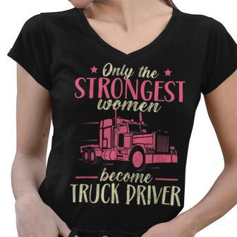 Trucker Trucker Accessories For Truck Driver Motor Lover Trucker_ V21 Women V-Neck T-Shirt - Seseable