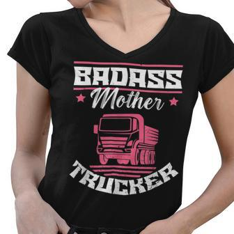 Trucker Trucker Accessories For Truck Driver Motor Lover Trucker_ V27 Women V-Neck T-Shirt - Seseable