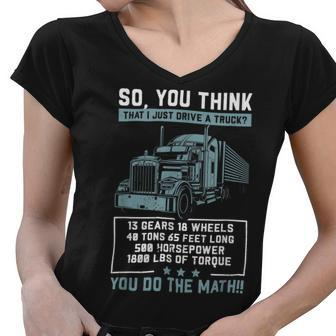 Trucker Trucker Accessories For Truck Driver Motor Lover Trucker_ V28 Women V-Neck T-Shirt | Seseable UK