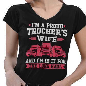 Trucker Trucker Accessories For Truck Driver Motor Lover Trucker_ V29 Women V-Neck T-Shirt - Seseable