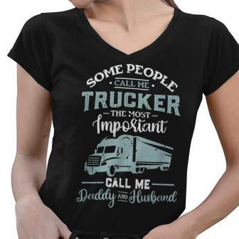Trucker Trucker Accessories For Truck Driver Motor Lover Trucker_ V3 Women V-Neck T-Shirt | Seseable UK
