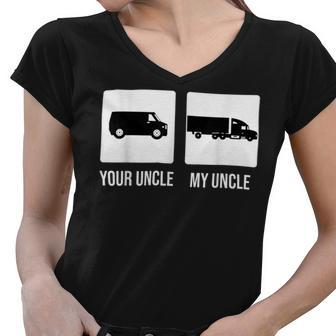 Trucker Trucker Uncle Truck Driver Trucking Trucks Women V-Neck T-Shirt - Seseable
