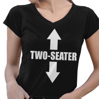 Two Seater Arrow Funny Tshirt Women V-Neck T-Shirt - Monsterry