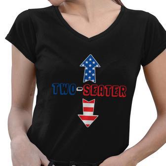 Two Seater Funny 4Th Of July Day Vintage Plus Size Graphic Shirt For Men Women Women V-Neck T-Shirt - Monsterry CA