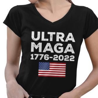 Ultra Maga 1776 2022 Tshirt V2 Women V-Neck T-Shirt - Monsterry