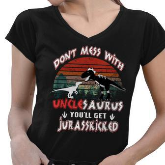Uncle Dinosaur Trex V2 Women V-Neck T-Shirt - Monsterry AU