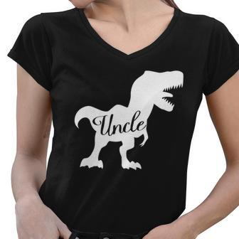 Uncle Dinosaur Trex Women V-Neck T-Shirt - Monsterry