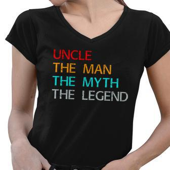 Uncle The Man The Myth The Legend Women V-Neck T-Shirt - Monsterry