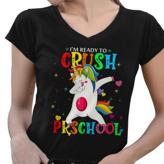 Unicorn Im Ready To Crush Preschool Women V-Neck T-Shirt - Monsterry DE
