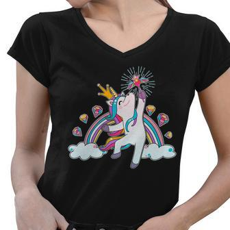 Unicorn Magic V2 Women V-Neck T-Shirt - Monsterry UK